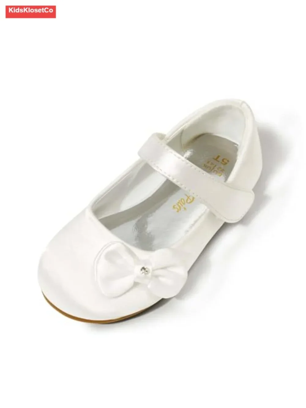 Toddler Girls Mary Jane Flats with Bow, Hook & Loop Closure, Ballet Shoes